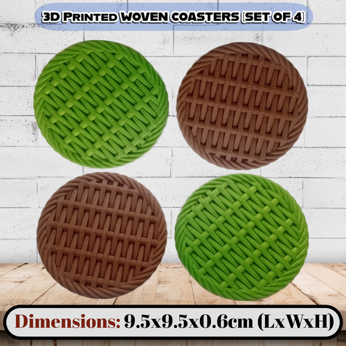 Woven plastic coasters - 4x,