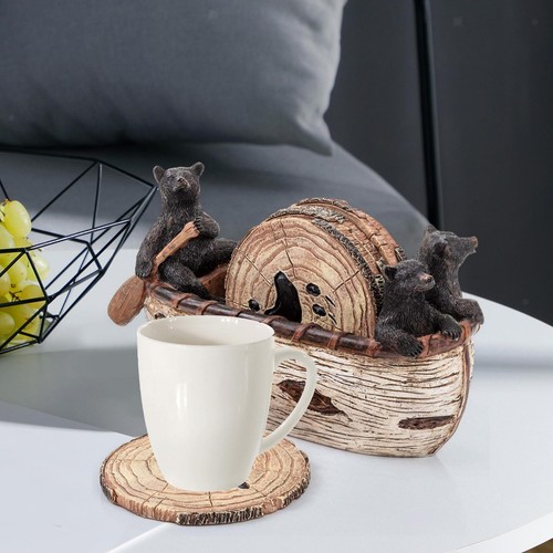 Wooden coasters set with - set,