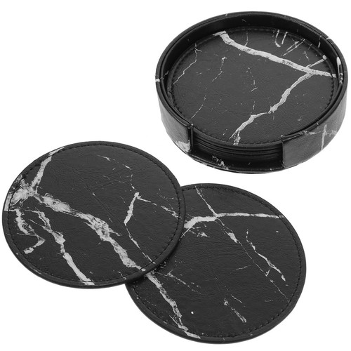 Black marble coaster set - marble,