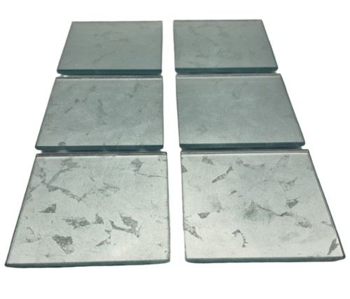 Set silver glass square - set, 6