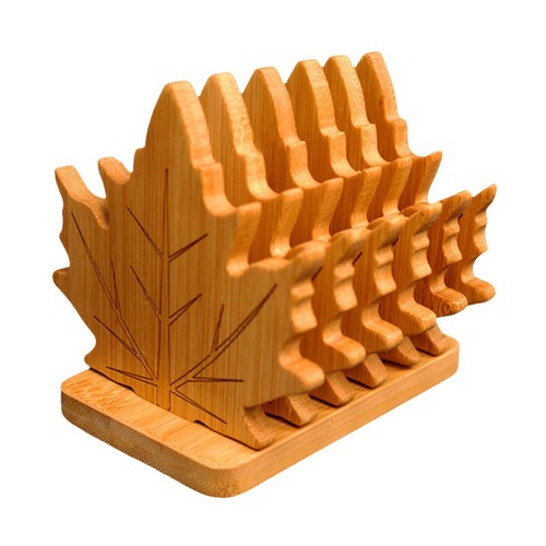 6pcs wood drink coasters with - drink,