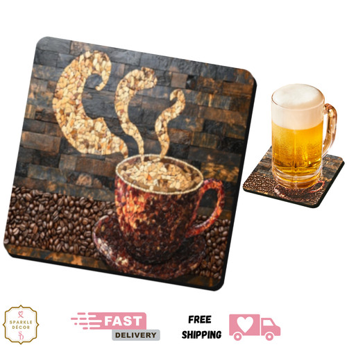 Coasters wood grain coffee cup - coasters,