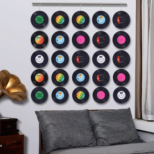 Vinyl record coasters set 6 - vinyl,