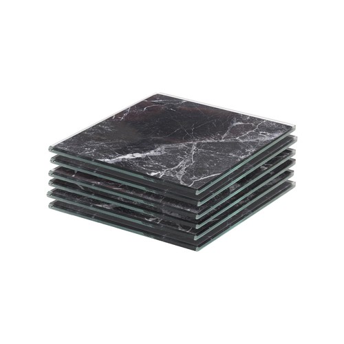 Square glass coasters 10cm - glass,
