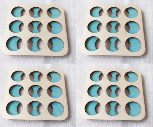 Wooden retro circles drinks - wooden,