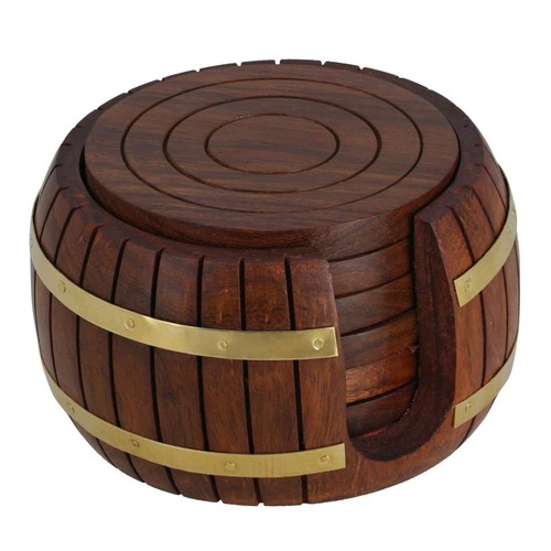 Wooden drink coasters wood - wooden,