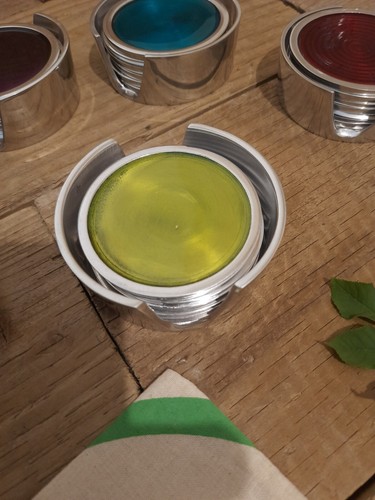 Set metal drink coasters - metal,