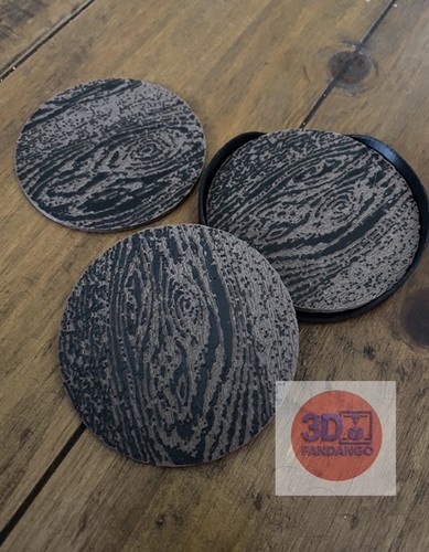 Set plastic coasters wood - 4,