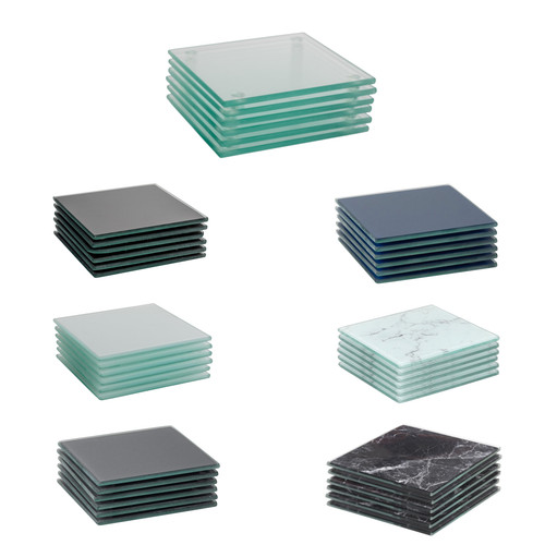 Square glass coasters - square,