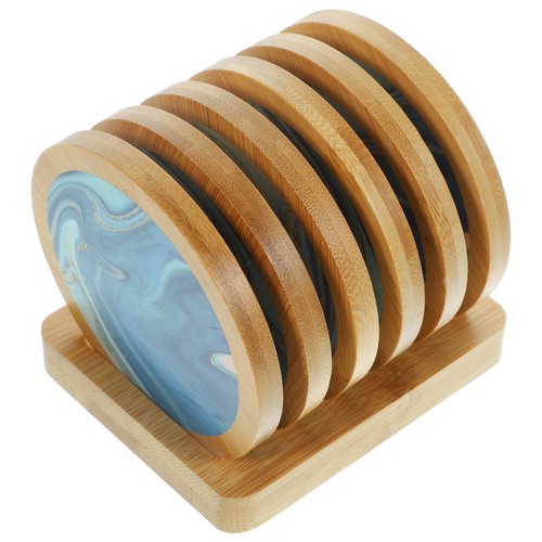 Round wooden coasters heat - coasters,