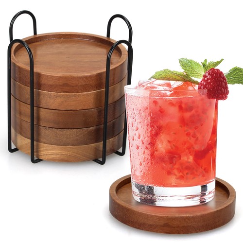 Wooden drink coasters set 6 - coasters,