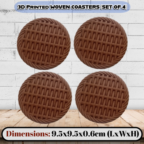 Woven plastic coasters - woven,